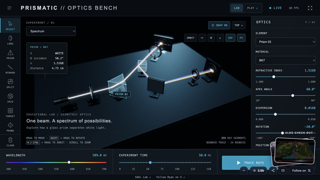 Prismatic // Optics Bench project artwork