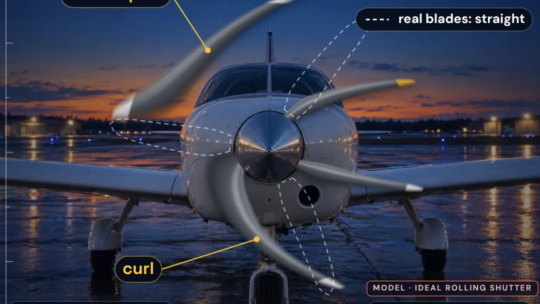 Why do propellers look bent on camera? project artwork