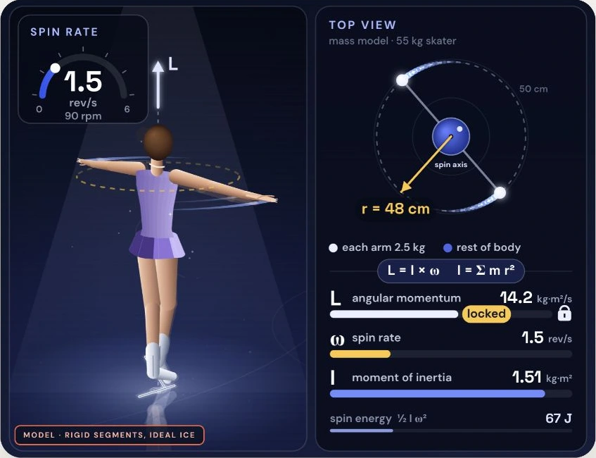 Why do skaters spin faster with their arms in? project artwork