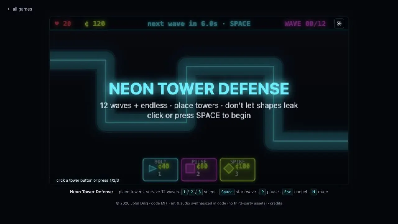 Neon Tower Defense project artwork