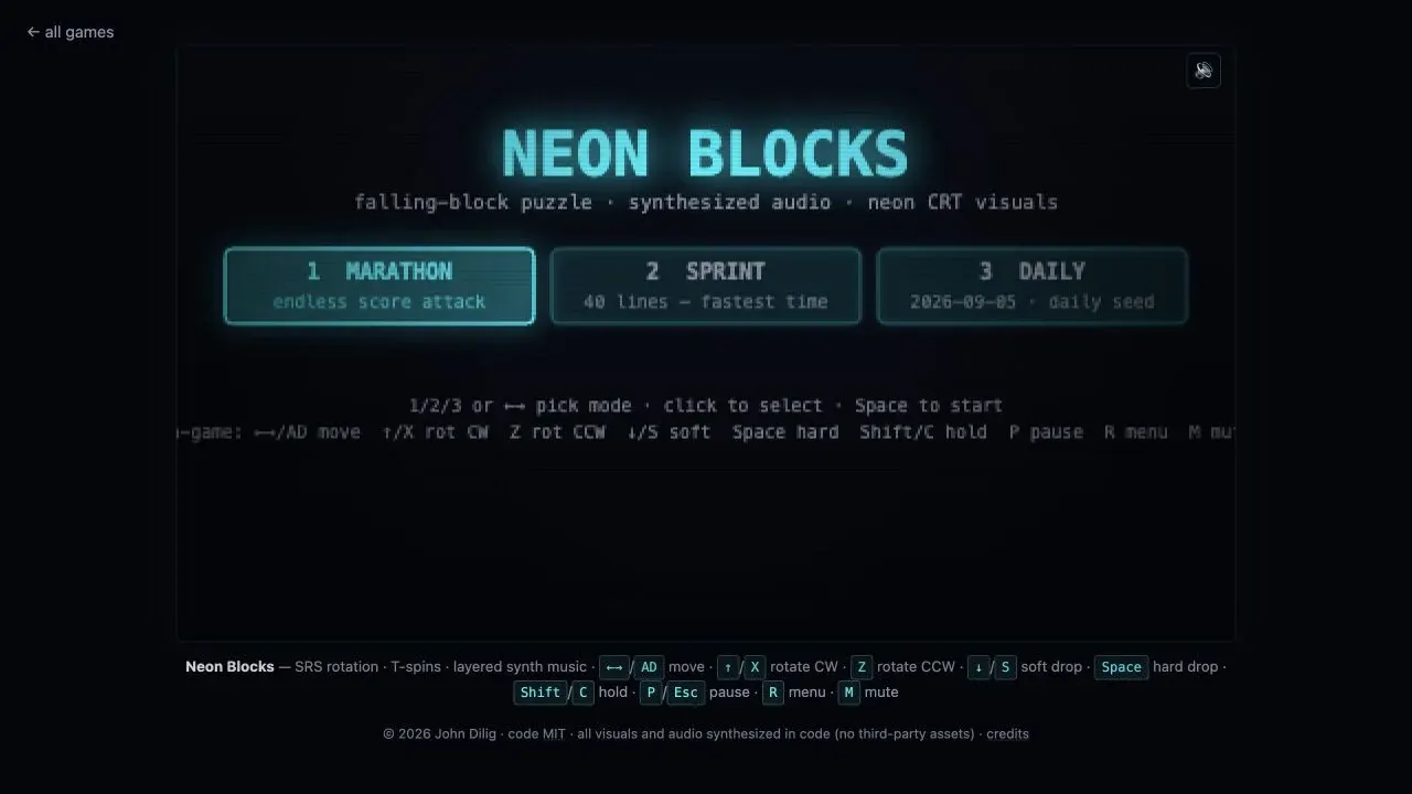 Neon Blocks project artwork