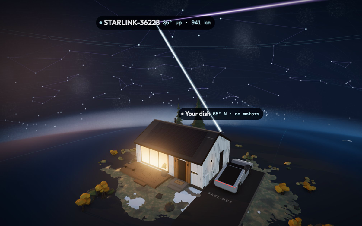 Home internet from space: Starlink project artwork